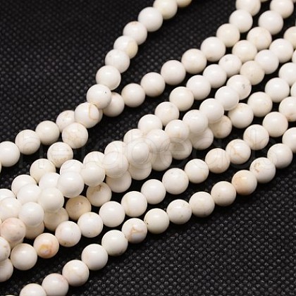 Natural Magnesite Round Beads Strands X-TURQ-L016-01-8mm-1