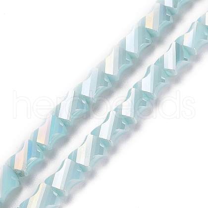 Electroplated Glass Beads Strands GLAA-G092-A-01-1