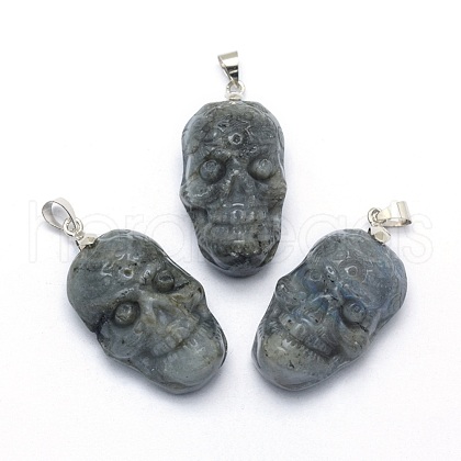 Natural Labradorite Pendants G-P393-A01-1