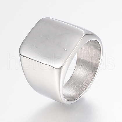 304 Stainless Steel Signet Band Rings for Men RJEW-G091-16-22mm-P-1