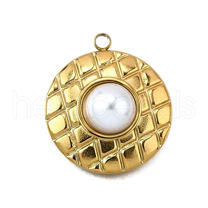 Plastic Pearl Pendants STAS-Q360-03G-G-1