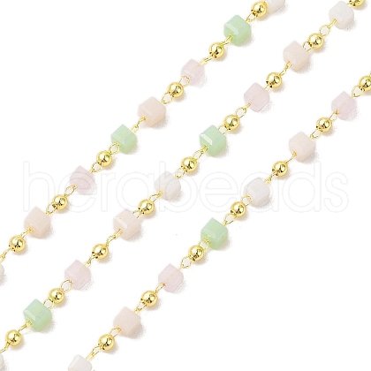 Brass & Glass Link Chain CHC-A009-04G-05-1