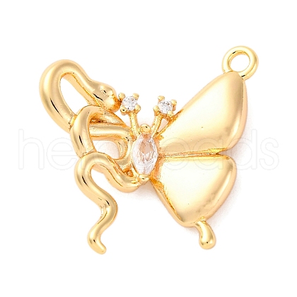 Brass Rhinestone Pendants KK-E793-25G-1