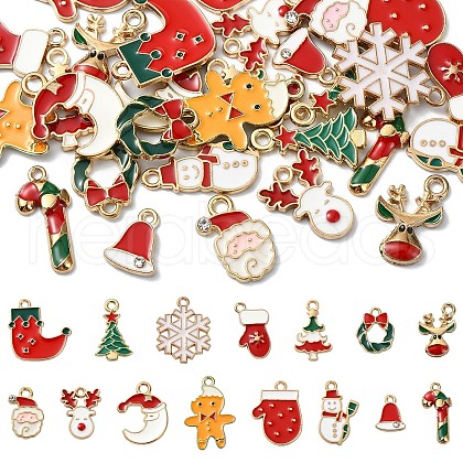 30Pcs 15 Colors Alloy Enamel Pendants FIND-YW0005-80-1