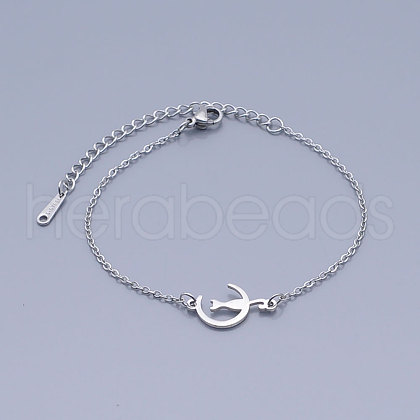 201 Stainless Steel Kitten Link Bracelets BJEW-T011-JN474-1-1