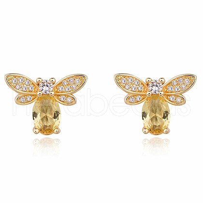 Brass Stud Earrings EJEW-BB64391-A-1