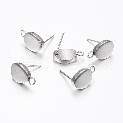 Non-Tarnish 304 Stainless Steel Stud Earring Findings STAS-I071-18P-1