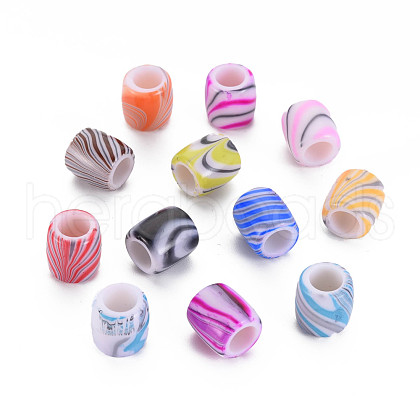 Opaque Acrylic European Beads MACR-S308-03-1