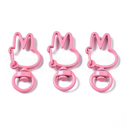 Spray Painted Eco-Friendly Alloy Swivel Snap Hooks Clasps PALLOY-T080-12J-NR-1