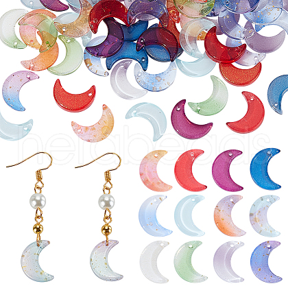 AHADERMAKER 120Pcs 12 Colors Glass Pendants GLAA-GA0001-99-1