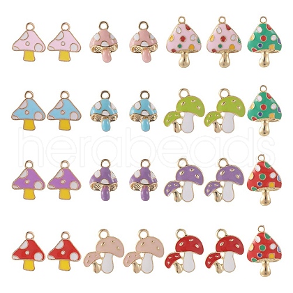 SUNNYCLUE 56Pcs 14 Style Alloy Enamel Pendants ENAM-SC0003-77-1