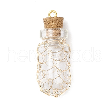 Glass Bottles Pendants PALLOY-JF03918-1