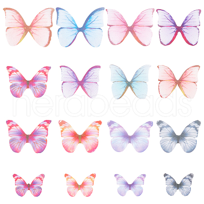SUNNYCLUE 160Pcs 16 Style Polyester Fabric Wings Crafts Decoration DIY-SC0019-37-1