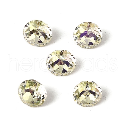 Glass Rhinestone Cabochons GLAA-A018-8mm-001GY-1