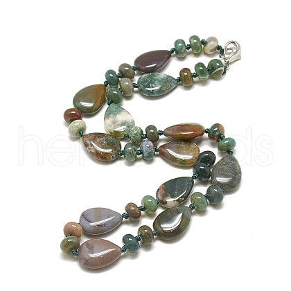 Natural Indian Agate Beaded Necklaces NJEW-S399-11-1