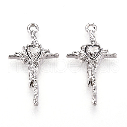 Rack Plating Alloy Rhinestone Pendants PALLOY-T090-46P-1