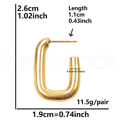 Irregular C Shape Stainless Steel Stud Earrings for Women NX3649-4-1