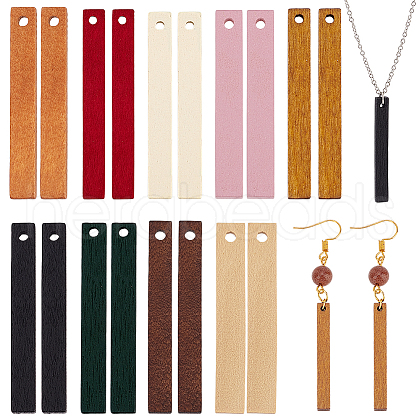   90Pcs 9 Colors Wood Pendant WOOD-PH0003-15-1