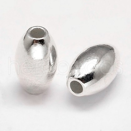 Oval 925 Sterling Silver Beads STER-F012-19D-1