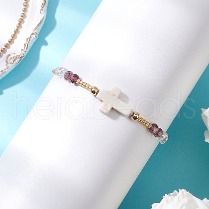 Cylinder Glass Seed Beaded Braided Bead Bracelets BJEW-MA00171-05-1