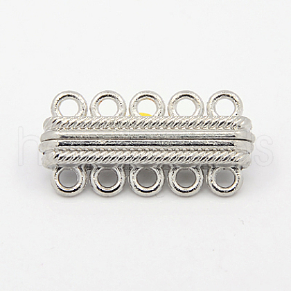 Alloy Magnetic Clasps with Loops PALLOY-E281-P-1