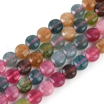 Natural White Jade Imitation Tourmaline Beads Strands G-H062-B01-02-1