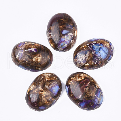 Assembled Synthetic Imperial Jasper and Bronzite  Cabochons G-S329-080A-1
