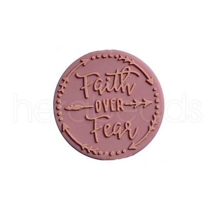 English Letter Faith Over Fear Food Grade Eco-Friendly Silicone Focal Beads PW-WG87009-02-1