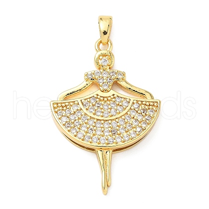 Brass Micro Pave Cubic Zirconia Pendants KK-D357-27G-1