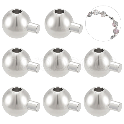 BENECREAT 8Pcs Sterling Silver Crimp Beads STER-BC0002-67P-1