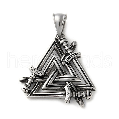 304 Stainless Steel Pendants STAS-M113-02AS-1