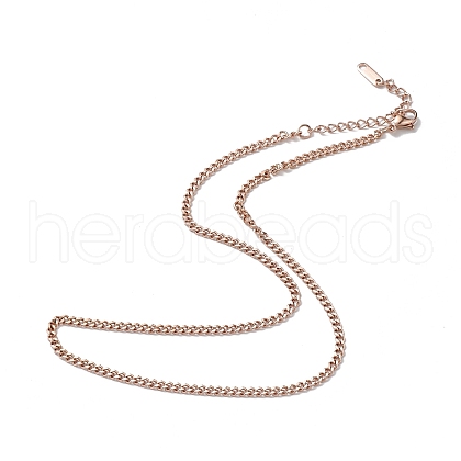 Ion Plating(IP) 304 Stainless Steel Curb Chain Necklace for Men Women NJEW-K245-018D-1