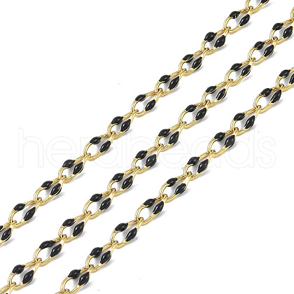 Ion Plating(IP) 304 Stainless Steel Dapped Chains AJEW-Q150-09G-02-1
