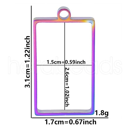 Stainless Steel Open Back Bezel Pendants PW-WGB5BE7-37-1