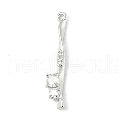 Brass Micro Pave Cubic Zirconia Pendants KK-M326-13A-P-1