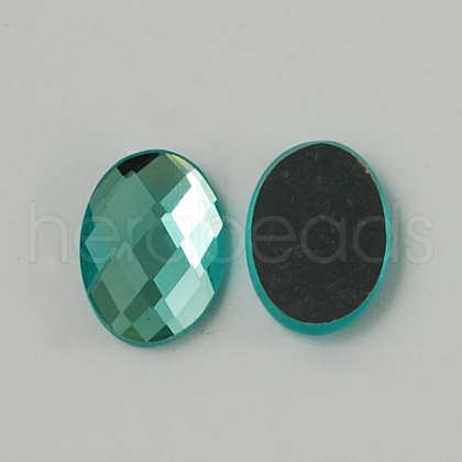 Electroplate Glass Cabochons GGLA-R007-14x10mm-05-1