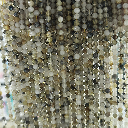 Natural Rutilated Quartz Beads Strands G-RM250104-E2-1