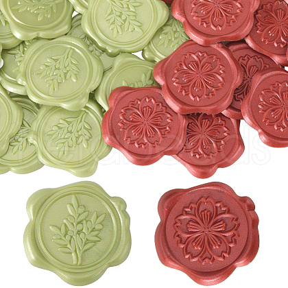 CRASPIRE 50Pcs 2 Styles Adhesive Wax Seal Stickers DIY-CP0010-26A-1