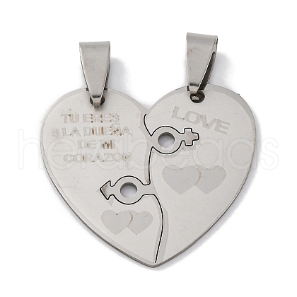 201 Stainless Steel Pendants STAS-Q342-44P-1