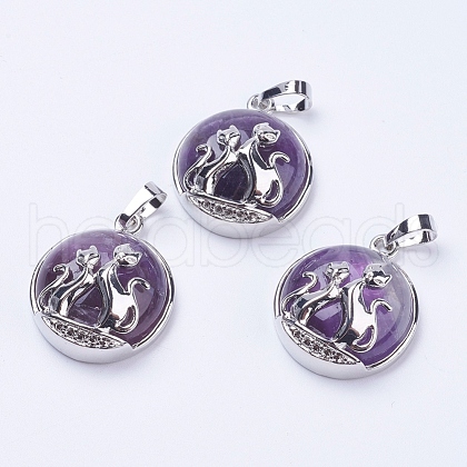 Natural Amethyst Pendants G-K234-A03-1