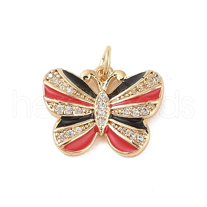 Brass Micro Pave Clear Cubic Zirconia Pendants KK-E111-35G-02-1