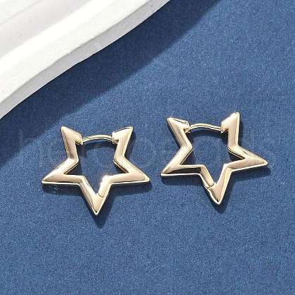 Brass Hoop Earrings EJEW-D320-17G-1