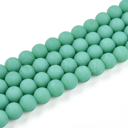 Opaque Glass Beads Strands GLAA-T032-P8mm-MD12-1