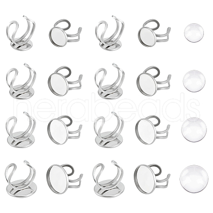 Unicraftale DIY Blank Dome Open Ring Making Kit DIY-UN0005-17-1