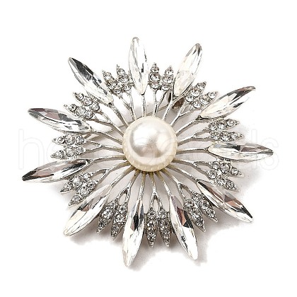 Sunflower Rhinestone Brooch Pins JEWB-A029-01S-01-1-1