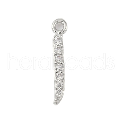Rack Plating Brass Micro Pave Clear Cubic Zirconia Pendants KK-A224-03H-P-1