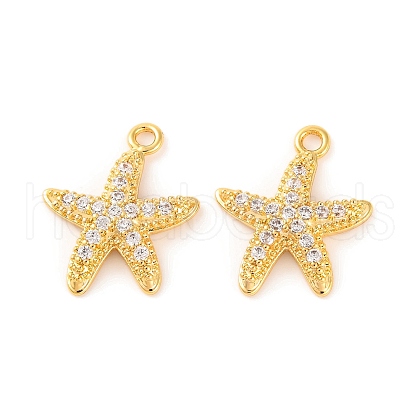 Brass Micro Pave Clear Cubic Zirconia Pendants KK-U017-03G-1