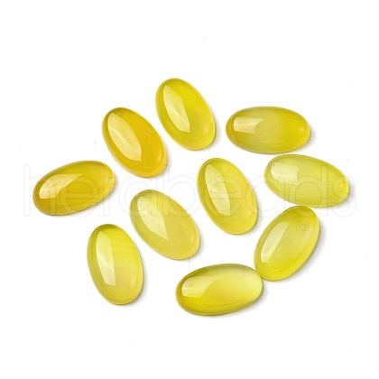 Natural Yellow Agate Cabochons G-A029-01-02-1