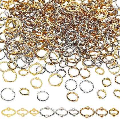   450Pcs 9 Style Zinc Alloy Bead Frame PALLOY-PH0002-21-1