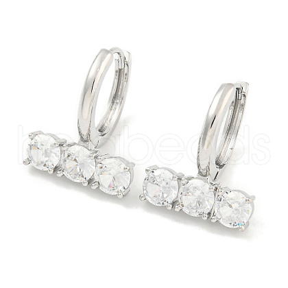 Brass Glass Earrings EJEW-S228-06P-1